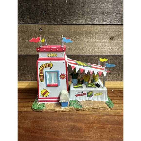 Lemax Carnival Corn Stand Amusement Park Booth Decor Village Collection In Box - Picture 1 of 7